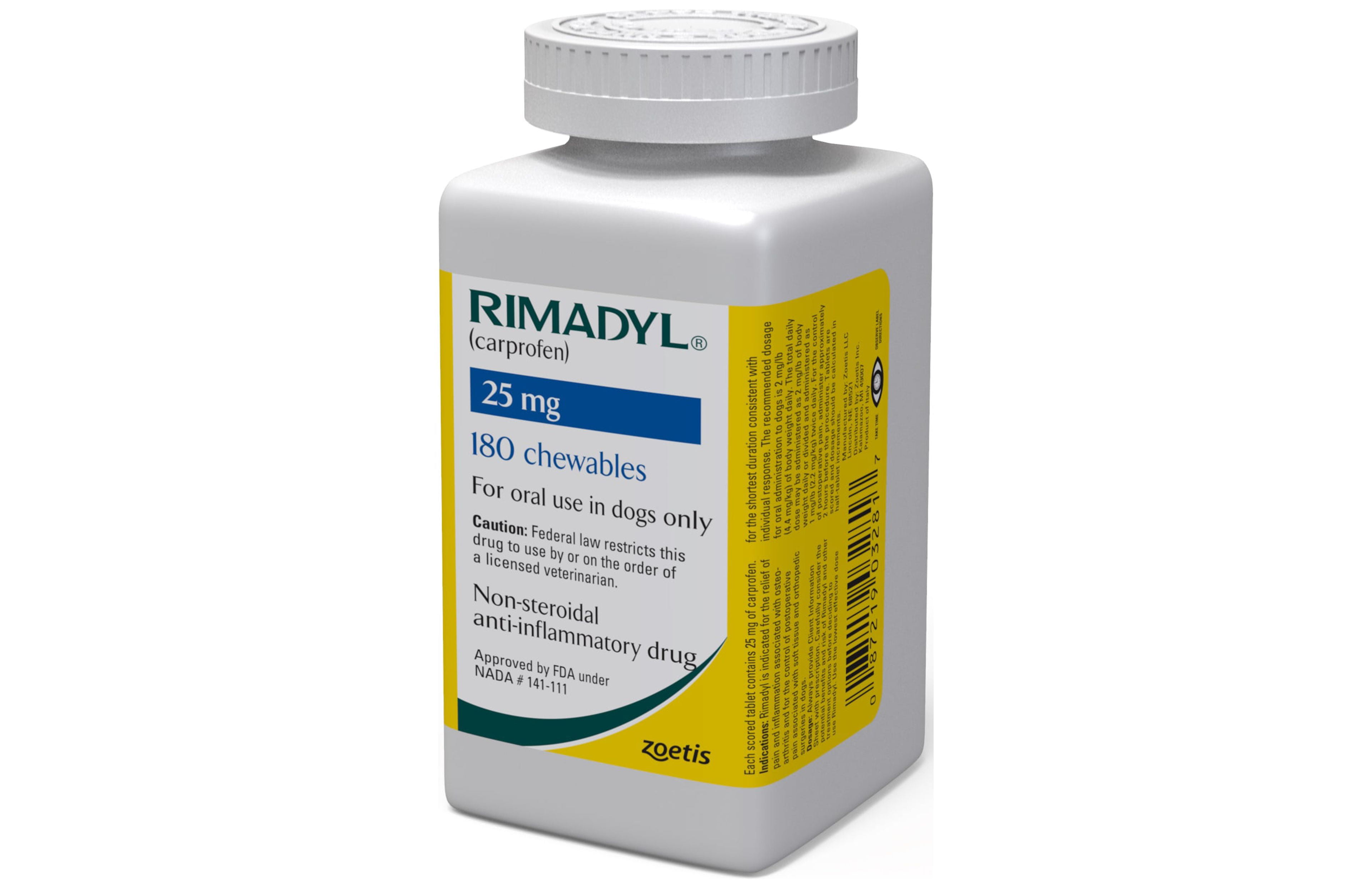 Rimadyl (carprofen) Chewable Tablets for Dogs, 25 mg, 180 Tablets