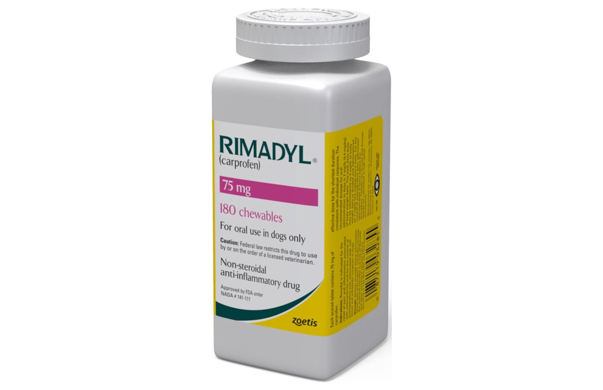 Rimadyl (carprofen) Chewable Tablets for Dogs, 75mg, 60 Tablets