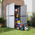 thumbnail image 1 of Rimax Casual Tall Polypropylene Resin Garden Shed, Grey and Black, 1 of 4