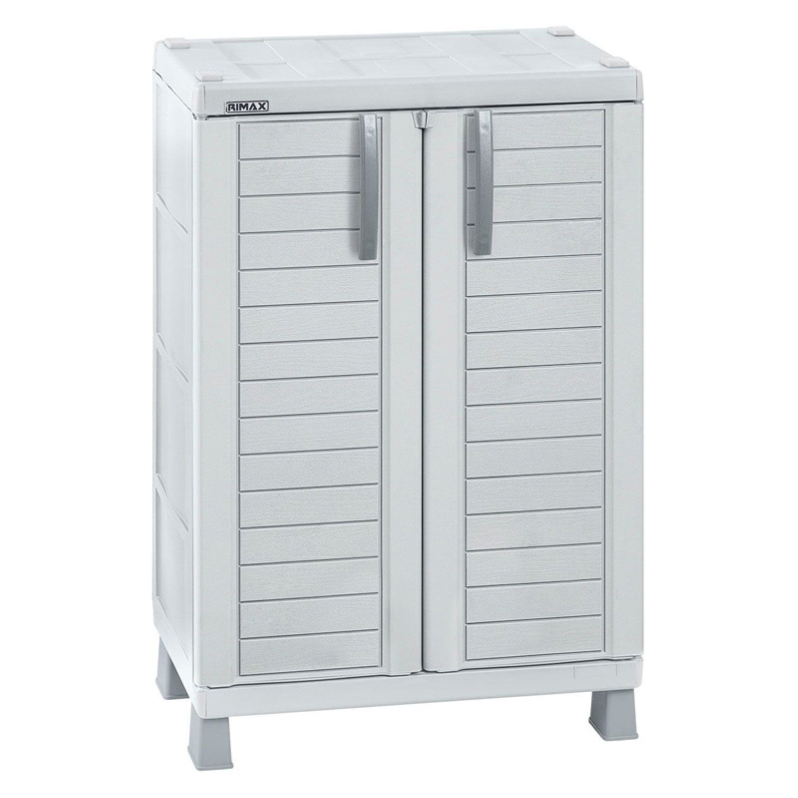 Light Gray Polypropylene Freestanding Office Storage Cabinet with Adjustable Shelves