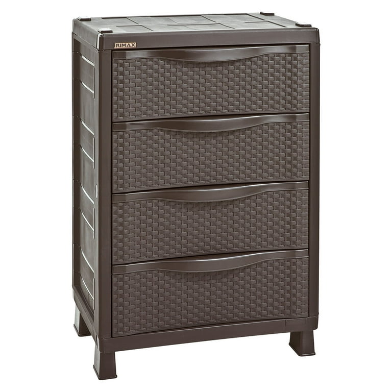 Rimax Traditional Resin 4-Drawer Rattan-look Storage Cabinet
