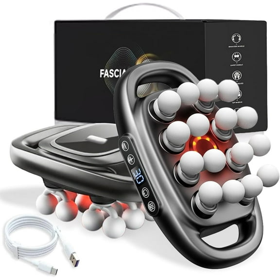 RimdGhov 2025 Upgraded Relief Wave Pro 3 Massage Gun - 16-Driver 8-Head Electric Massager, 30-Speed Deep Tissue Massager for Leg/Back/Arm/Waist Pain Relief (Gray - 16 Heads)