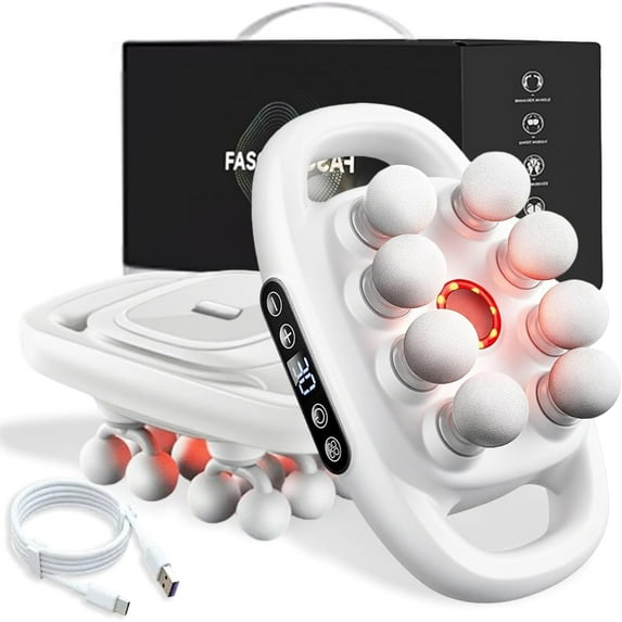 RimdGhov 2025 Upgraded Relief Wave Pro 3 Massage Gun - 16-Driver 8-Head Electric Massager, 30-Speed Deep Tissue Massager for Leg/Back/Arm/Waist Pain Relief (Gray - 16 Heads)