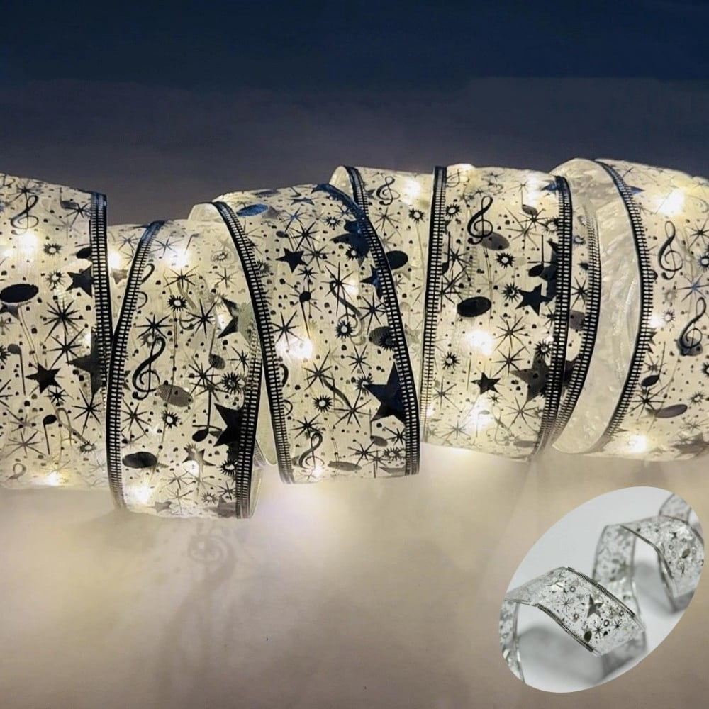 RimdGhov Christmas Ribbon Lights - LED String Lights, Battery-Powered ...