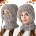 thumbnail image 1 of RimdGhov Women's 3-in-1 Winter Balaklava Hat - Outdoor Windproof Knit Scarf Hat, 1 of 10
