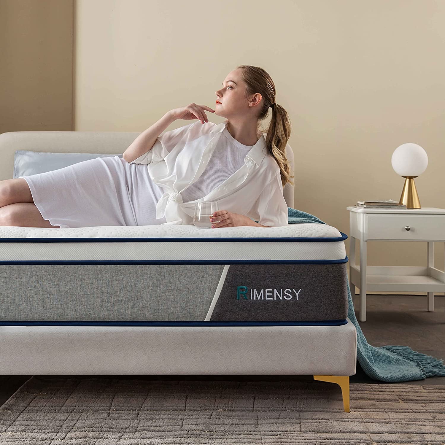 Rimensy Full Mattress 10 Inch Hybrid Mattress in a Box Gel Memory Foam ...