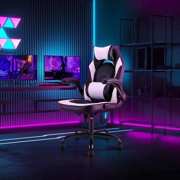 Rimiking High-Back Gaming & Office Chair, Ergonomic Executive Swivel Design with Headrest and Lumbar Support for PC Racing