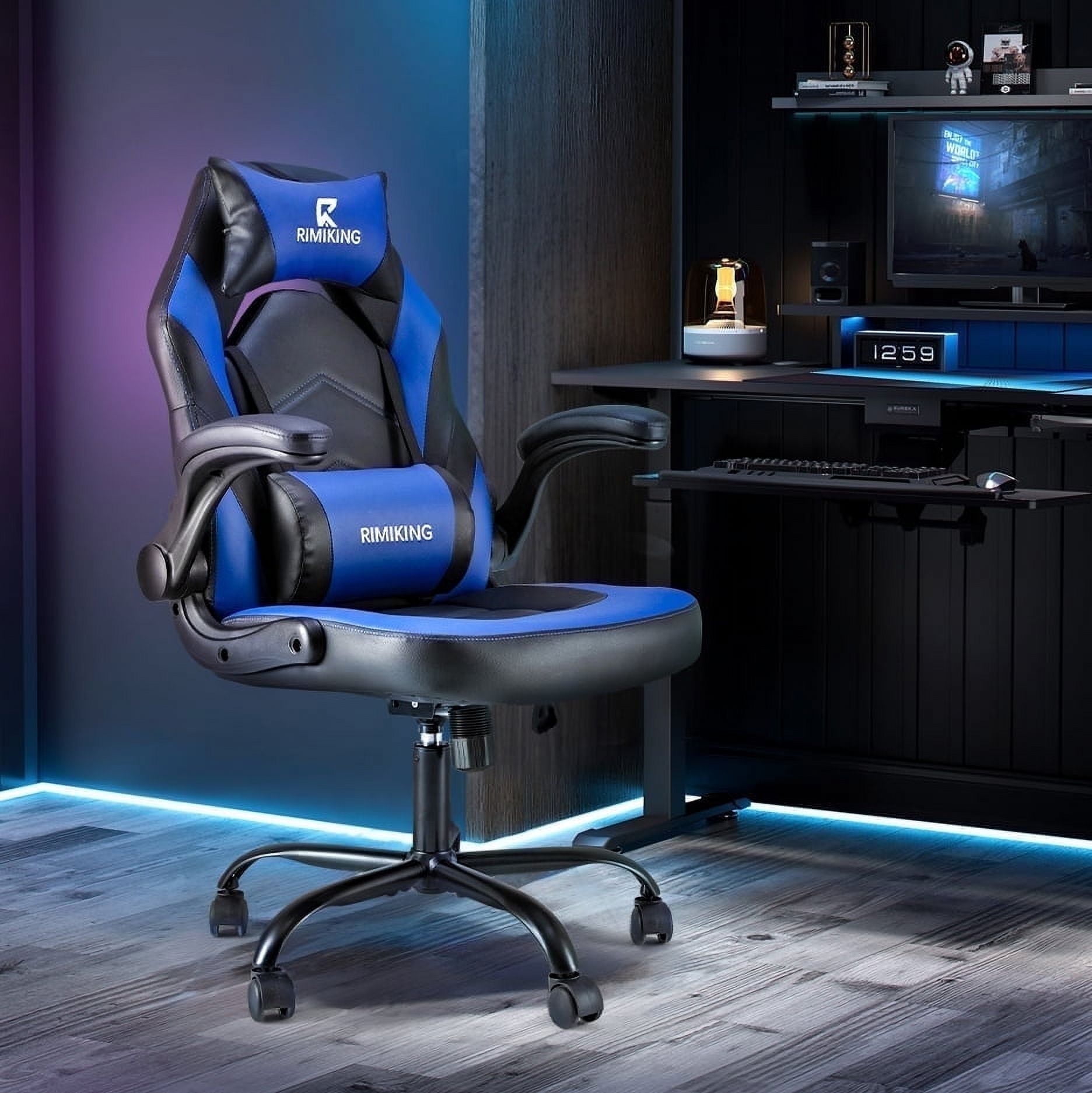 Rimiking Gaming Chair, Computer Chair Ergonomic Office Chair PU