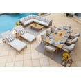 thumbnail image 1 of Rimini 15-Piece Teak Wood Outdoor Patio Furniture Combination Set w/Sectional Set, Dining Set, and Chaise Lounge Set, 1 of 7