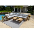 thumbnail image 1 of Rimini 3-Piece Teak Wood Outdoor Patio Conversation Sectional Set W/2-Piece Sectional and Coffee Table, 1 of 8