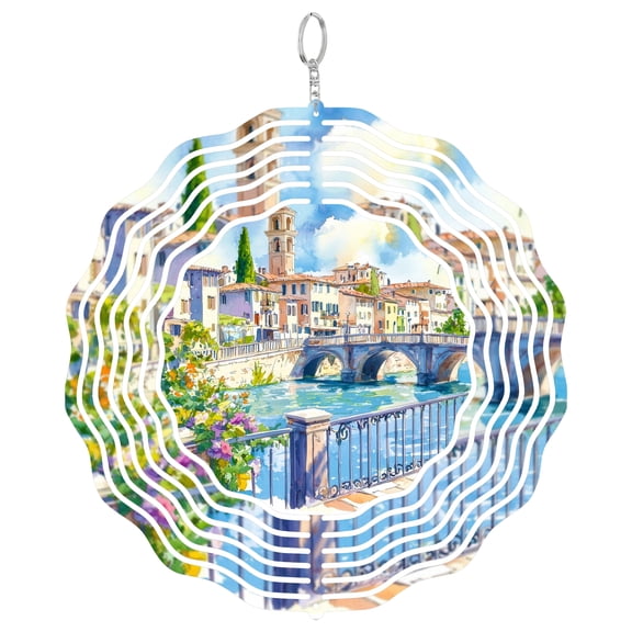 Rimini Italy Beach Wind Spinner, 3D Metal Outdoor Seaside Art