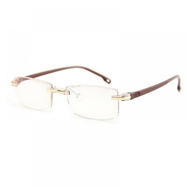 Rimless Clear Bifocal Reading Glasses Blue Light Blocking Readers for Men and Women Eyewear Far Near Dual-Use Lightweight Magnifying Anti Glare UV Digital Reduce Eyestrain Fashion Eyeglasses