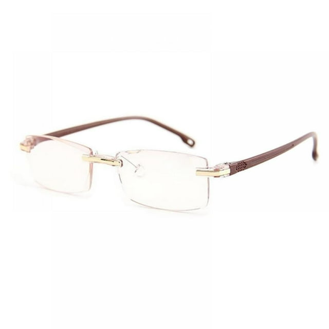 Rimless Clear Bifocal Reading Glasses Blue Light Blocking Readers for