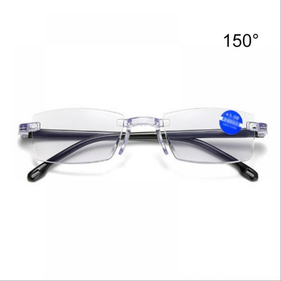Rimless Clear Reading Glasses Blue Light Blocking Readers for Men and Women Unisex Eyewear Far Near Dual-Use Lightweight Fashion Eyeglasses