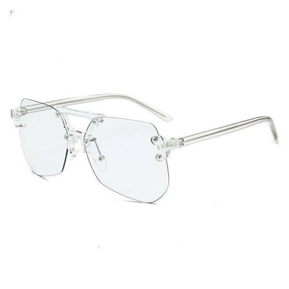 Rimless Flat Glasses For Men, Anti-Blue Light Blocking Eyewear With 99% Light Transmittance, PC Frame, Coated Lenses