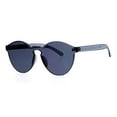 thumbnail image 1 of Rimless Flat Lens Sunglasses One Thick Translucent Round Lens Frame Black, 1 of 4