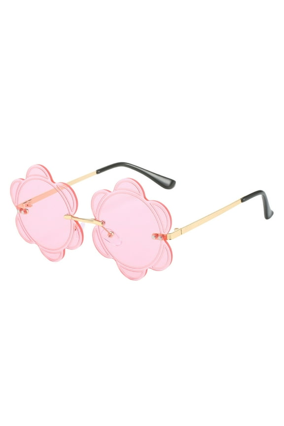 Rimless Heart Shaped Sunglasses Metal Frame Eyewear for Outdoor Cycling Rave Party Halloween Events