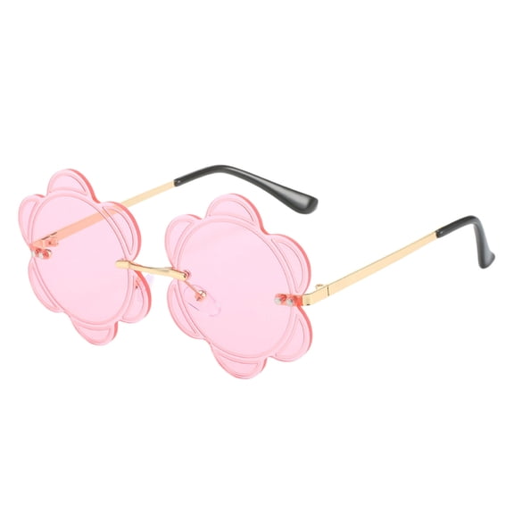 Rimless Heart Shaped Sunglasses for Cycling Outdoor Activities Rave Parties and Halloween Celebrations with Metal Frame Design