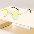 thumbnail image 1 of Rimless Heart Sunglasses for Women (Yellow 14.5cm), 1 of 3