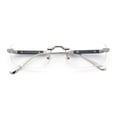 thumbnail image 1 of Rimless Hustler Retro Gangster Rapper Rectangle Luxury Fashion Eyeglasses Silver Black, 1 of 8