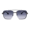 thumbnail image 1 of Rimless Luxury Bevel Lens Mens Rectangle Officer Cop Sunglasses Gunmetal - Smoke, 1 of 4