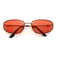 thumbnail image 1 of Rimless Narrow Rectangle Wrap Luxury Metal Rim Oversized Sunglasses Gold - Burgundy, 1 of 8