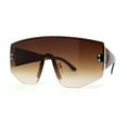thumbnail image 1 of Rimless Oversize Shield Racer Diva Sunglasses Gold Brown, 1 of 4
