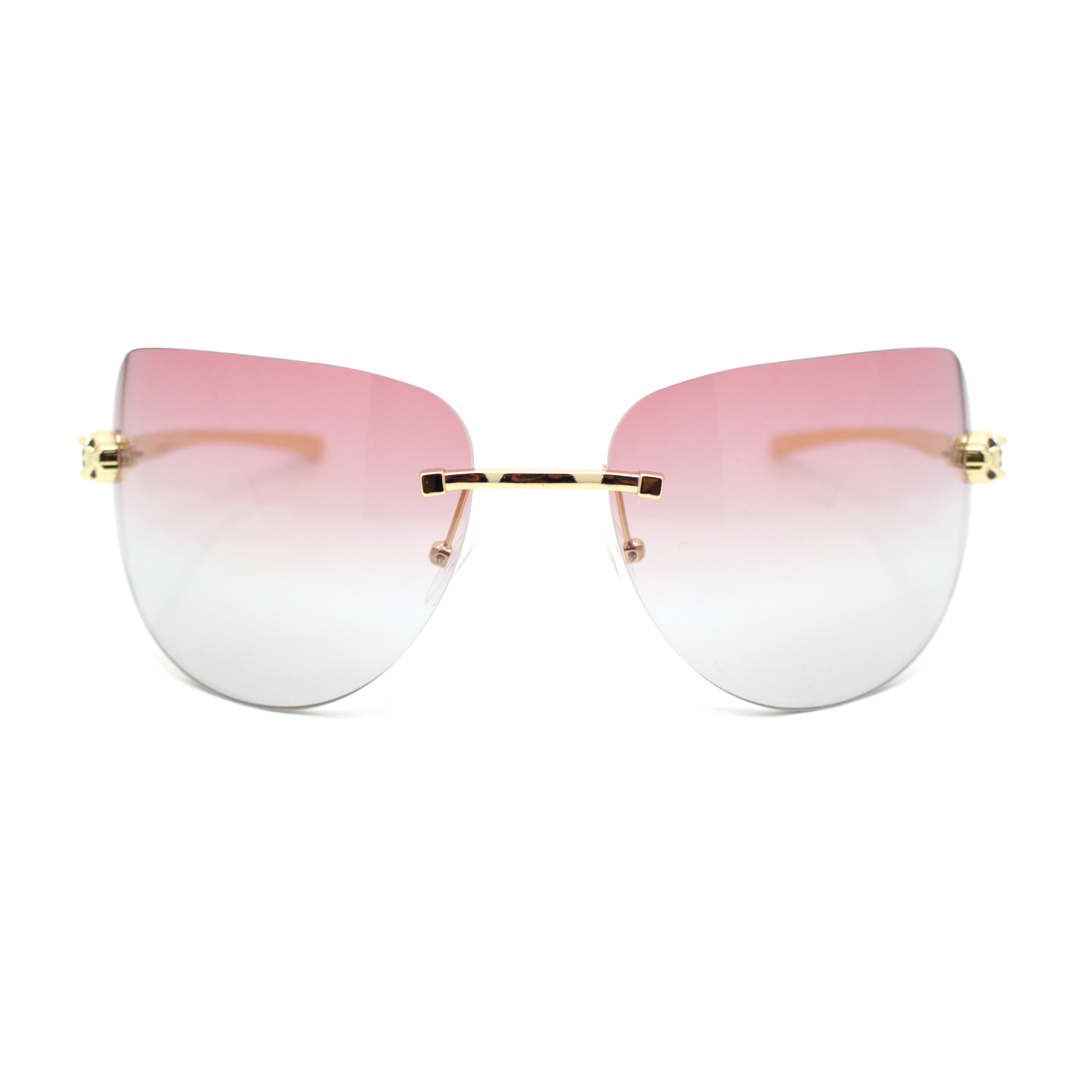 Gold Rim Pink-Arm Rimless Sunglasses Miami | Y2K Rimless Sunglasses | Fifth & Ninth – Fifth and Ninth main image 4