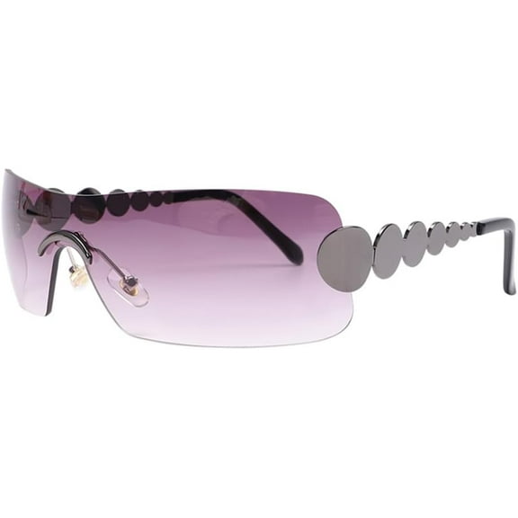 Rimless Punk Sunglasses Women Sun Glasses Men Gradient Shades Eyewear Wrap Around Eyeglasses