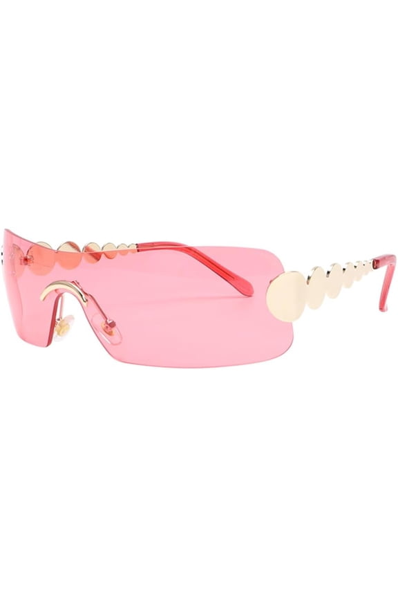 Rimless Punk Sunglasses Women Sun Glasses Men Gradient Shades Eyewear Wrap Around Eyeglasses