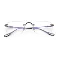 thumbnail image 1 of Rimless Rectangle Celtic Cross Luxury Fashion Blue Light Filter Clear Lens Eyeglasses Gunmetal, 1 of 8