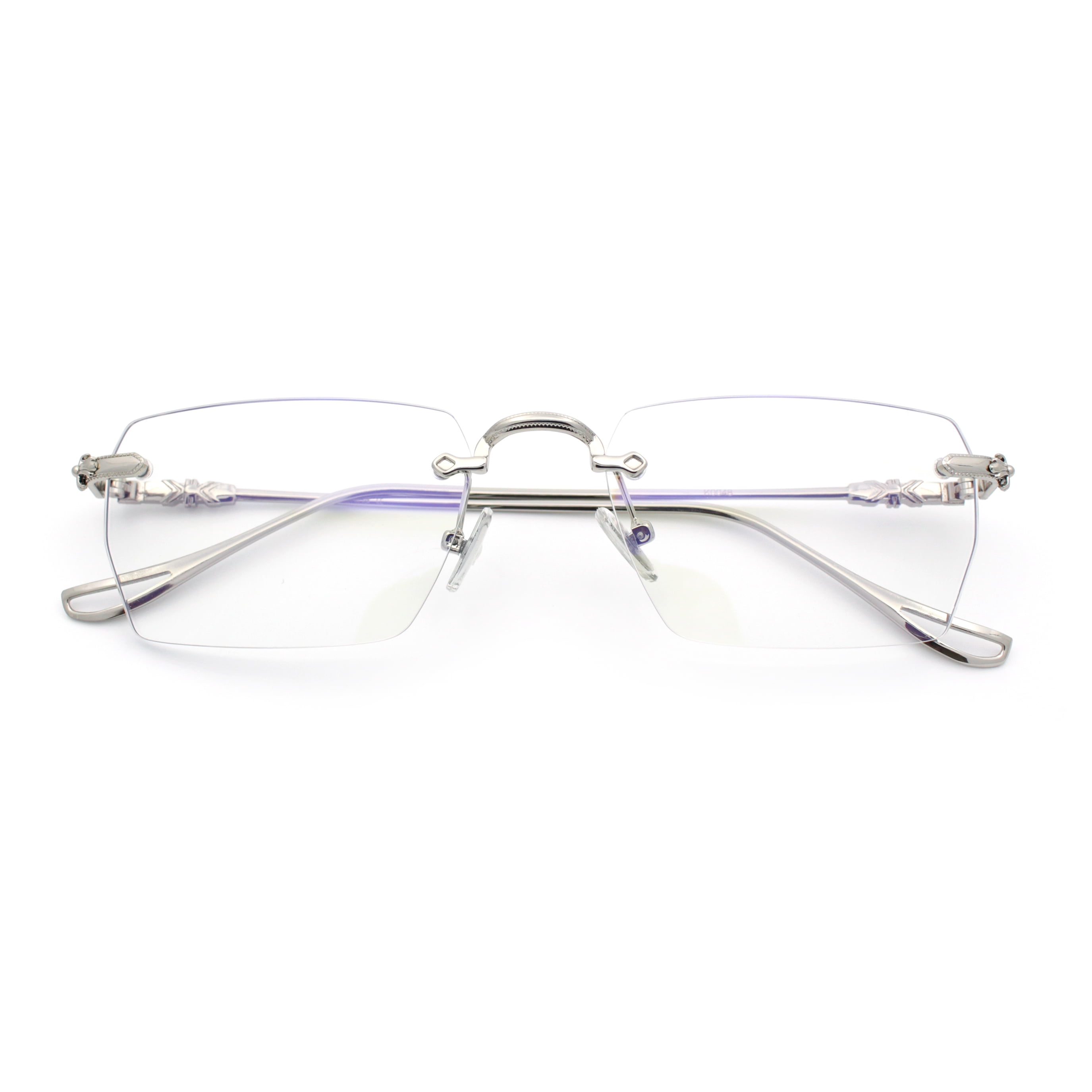 Rimless Rectangle Celtic Cross Luxury Fashion Blue Light Filter
