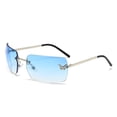 thumbnail image 1 of Rimless Rectangle Y2k Sunglasses for Women Men Cute Small Clear Frameless Tinted Lens 2000S Fashion Shades Butterfly, 1 of 4