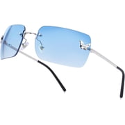 Rimless Rectangle Y2k Sunglasses for Women Men Cute Small Clear Frameless Tinted Lens 2000S Fashion Shades Butterfly