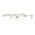 thumbnail image 1 of Rimless Rectangular 90s Elegant Metal Rim Sunglasses Gold Grey, 1 of 4