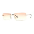 thumbnail image 1 of Rimless Rectangular 90s Elegant Metal Rim Sunglasses Gold Orange Yellow, 1 of 4