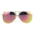 thumbnail image 1 of Rimless Retro Pink Mirror Lens Boyfriend Style Large Gold Pilot Sunglasses, 1 of 4