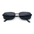 thumbnail image 1 of Rimless Rounded Rectangle Hustler Fashion Metal Frame Sunglasses All Black, 1 of 7