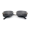 thumbnail image 1 of Rimless Rounded Rectangle Hustler Fashion Metal Frame Sunglasses Gold - Black, 1 of 1