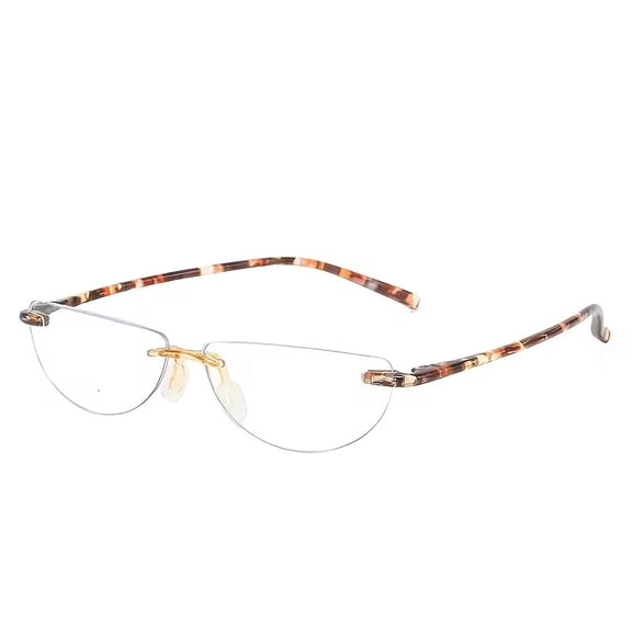 Rimless Semi-Circular Reading Glasses for Men Women  Ultralight Clear Lens Presbyopia Glasses All-Match Personality Eyewear