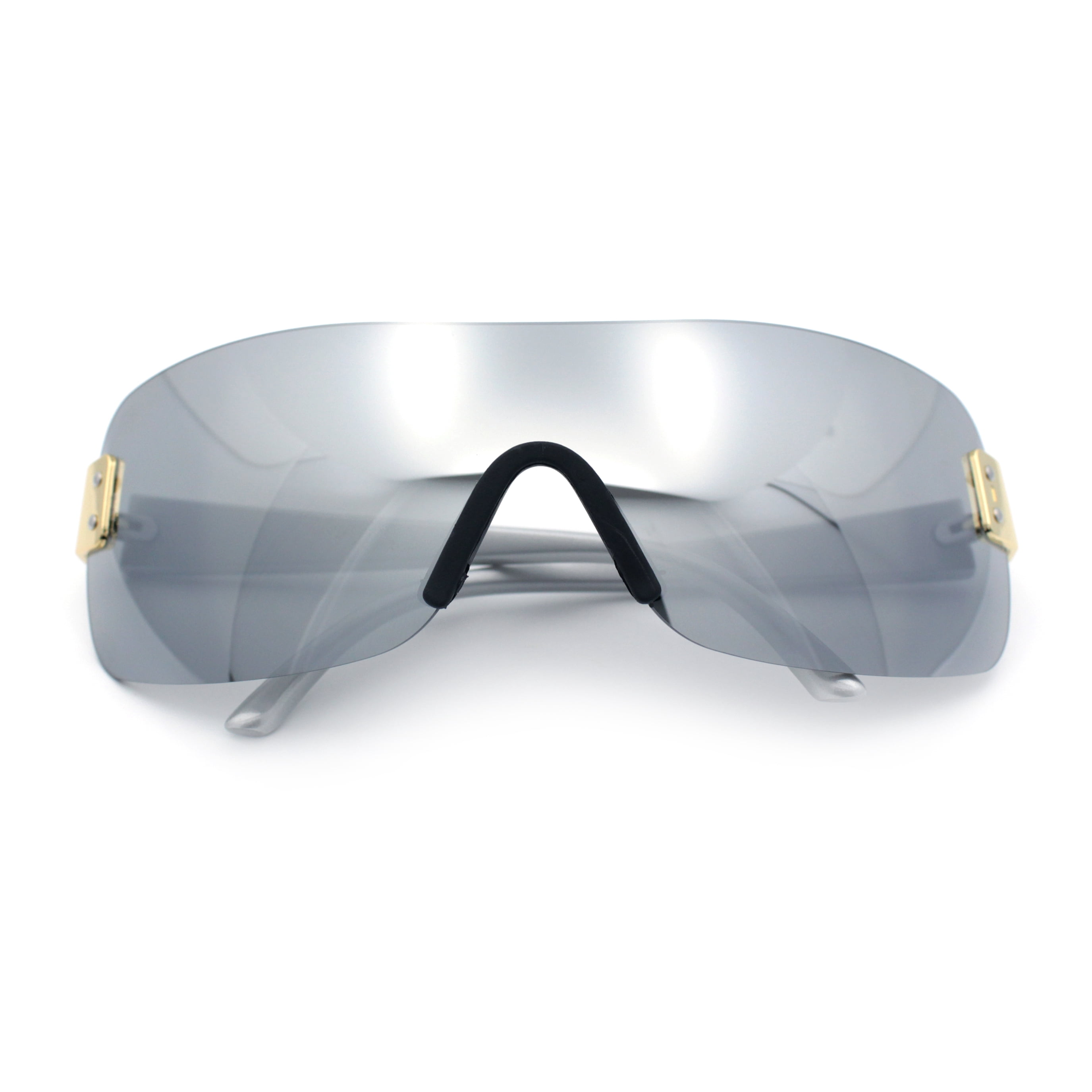 1pc Trendy See Through Silver Y2k Rimless Sunglasses sun Protection Deadstock 90s Vintage Rimless Y2k Sunglasses - Silver main image 2
