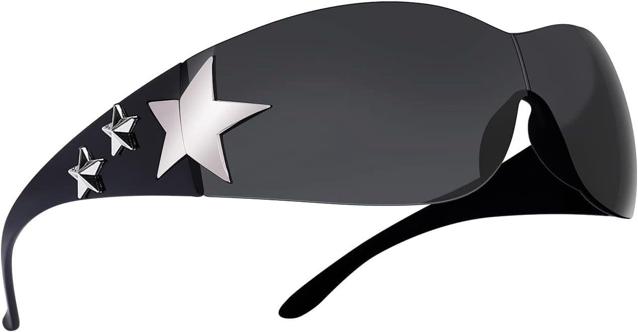 Cyxus Y2K Wrap Around Sunglasses - UV400 Protection Sport Shades For Men & Women