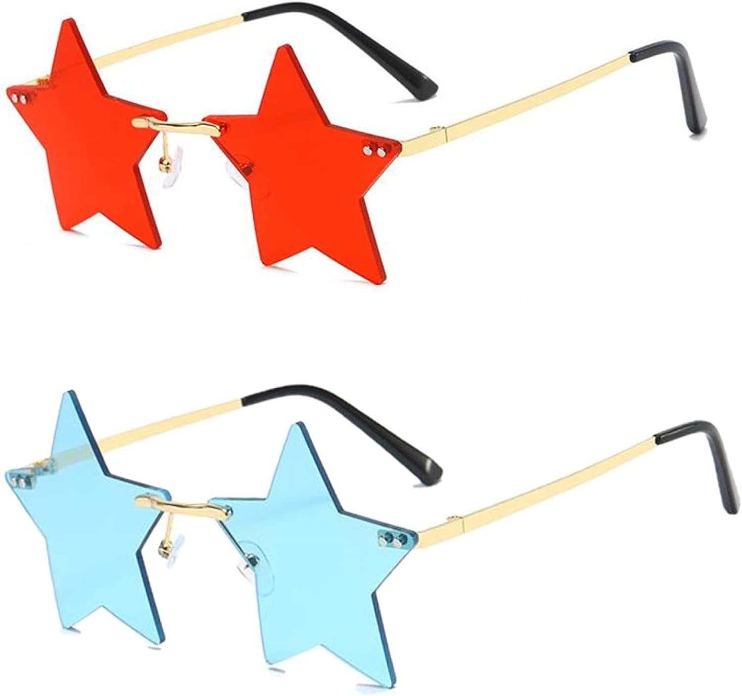 Unique Fashion Sunglasses ENTHYI Star Shaped Rimless 