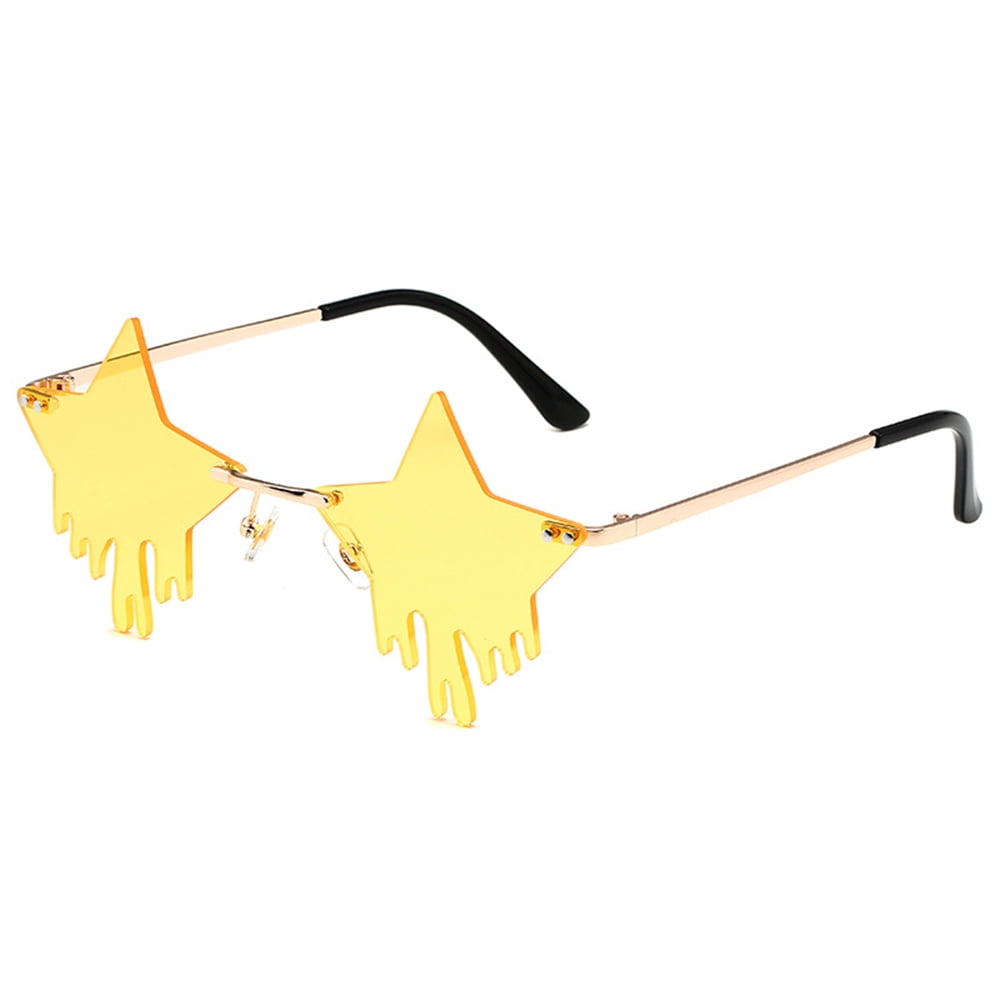 1pc Star Shaped Lens Fashionable Yellow Glasses Suitable For Daily Wear Or  Party Gathering | SHEIN USA