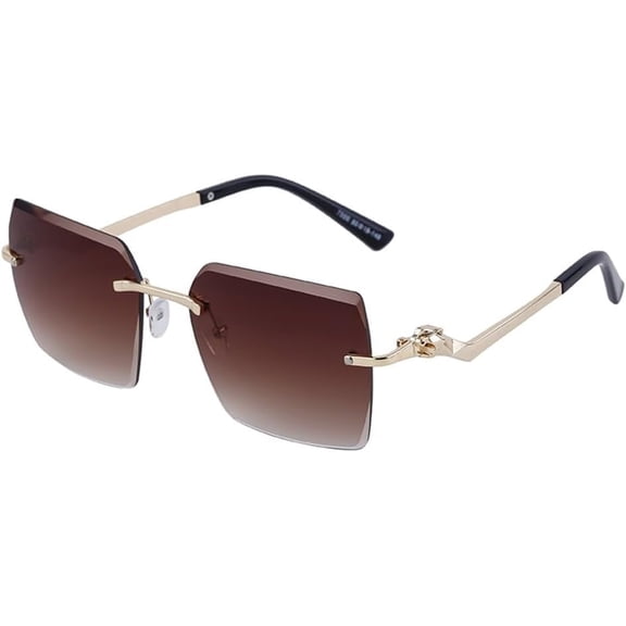 Rimless Sunglasses For Men Oversized Frameless Sun Glasses For Women Vintage Big Frame Eyewear