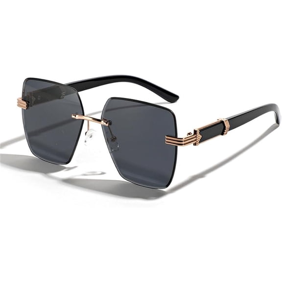 Rimless Sunglasses For Woman Big Frame Gradient Eyeglasses Male