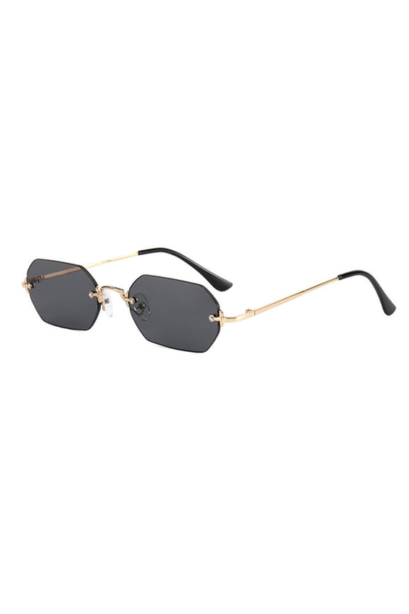 Rimless Sunglasses Polygon Cut Edge Punk Sun Glasses UV400 Protection Fashion Eyewear For Men Women Driving Travel Eyepiece
