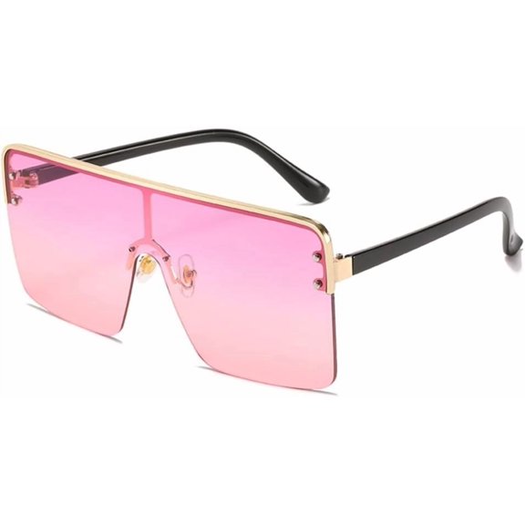 Rimless Sunglasses Women Oversized One Piece Big Sun Glasses Gradient Shades Eyewear uv400