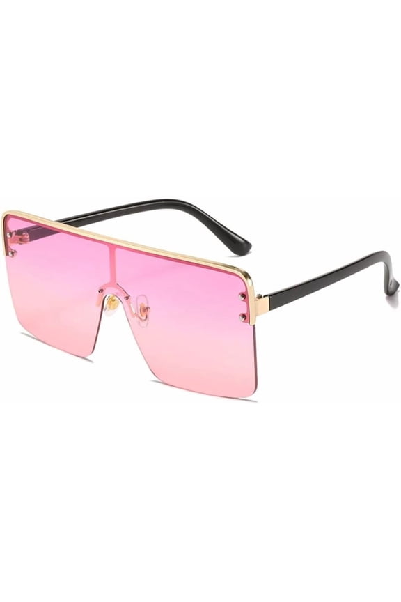 Rimless Sunglasses Women Oversized One Piece Big Sun Glasses Gradient Shades Eyewear uv400