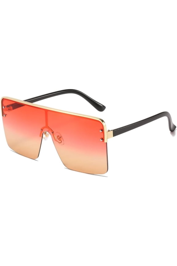 Rimless Sunglasses Women Oversized One Piece Big Sun Glasses Gradient Shades Eyewear uv400